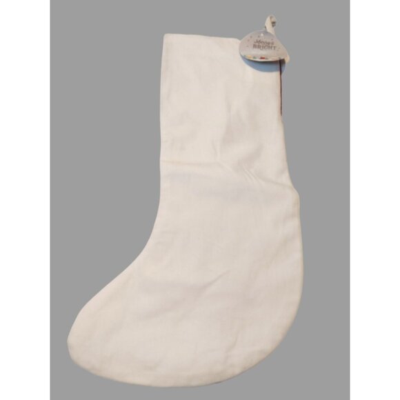 Merry Bright Embroidered Christmas Tree Stocking Velour Holiday Glitter Star NEW - Picture 4 of 5